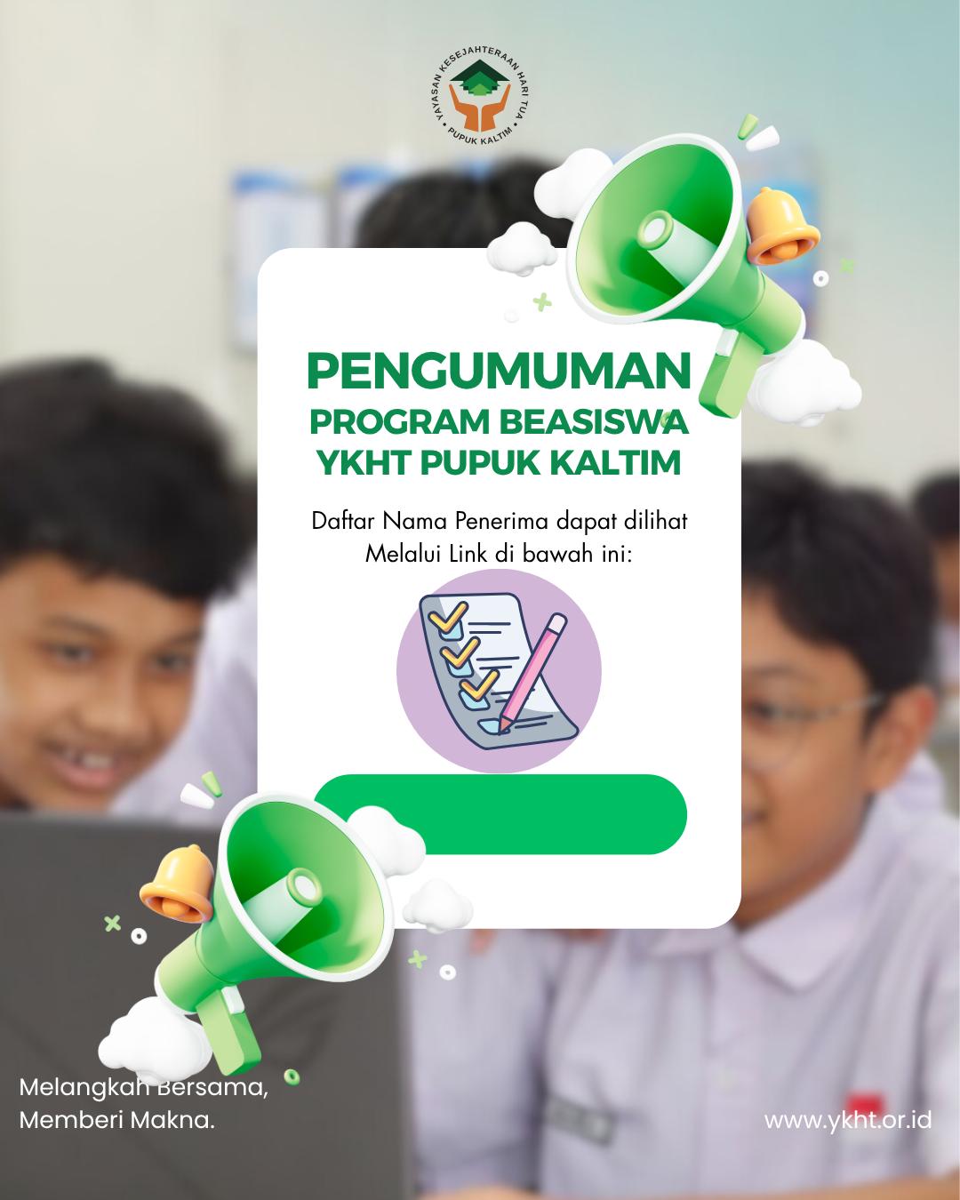 Pengumuman Program Beasiswa YKHT Pupuk Kaltim